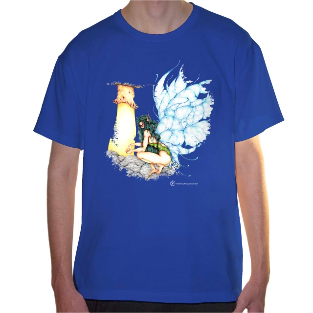 T-shirt uomo colore light-royal-blue rappresentante Alnifolia di Giorgio Zocca.