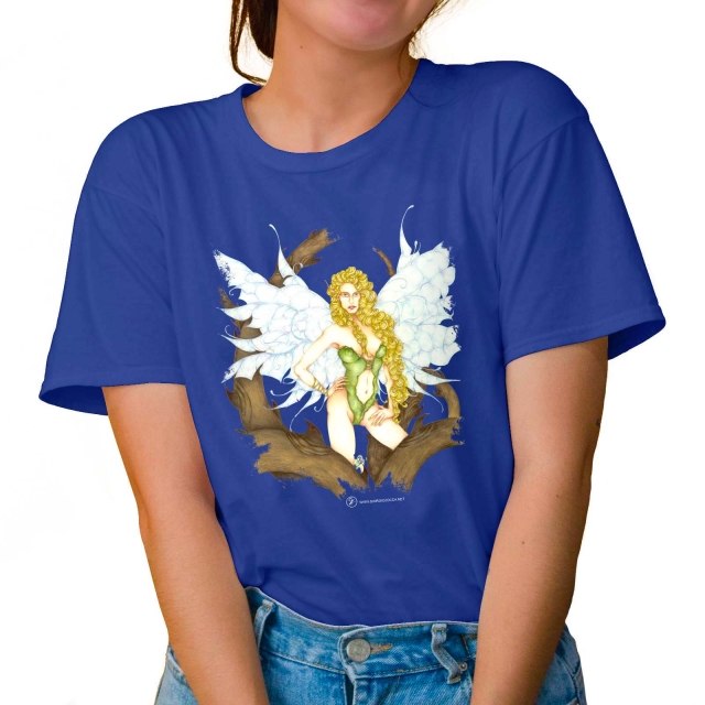 T-shirt donna colore light-royal-blue rappresentante Dianthus di Giorgio Zocca.