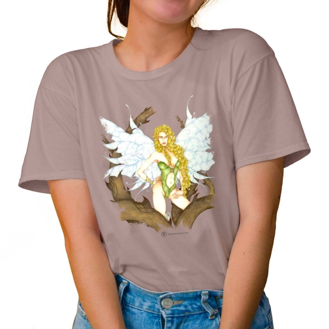 T-shirt donna colore light-sand rappresentante Dianthus di Giorgio Zocca.