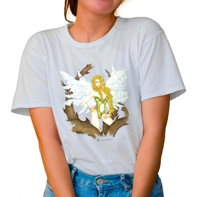 T-shirt donna colore white rappresentante Dianthus di Giorgio Zocca.