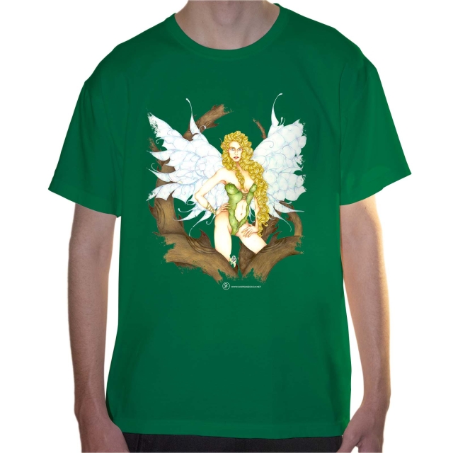 T-shirt uomo colore kelly-green rappresentante Dianthus di Giorgio Zocca.