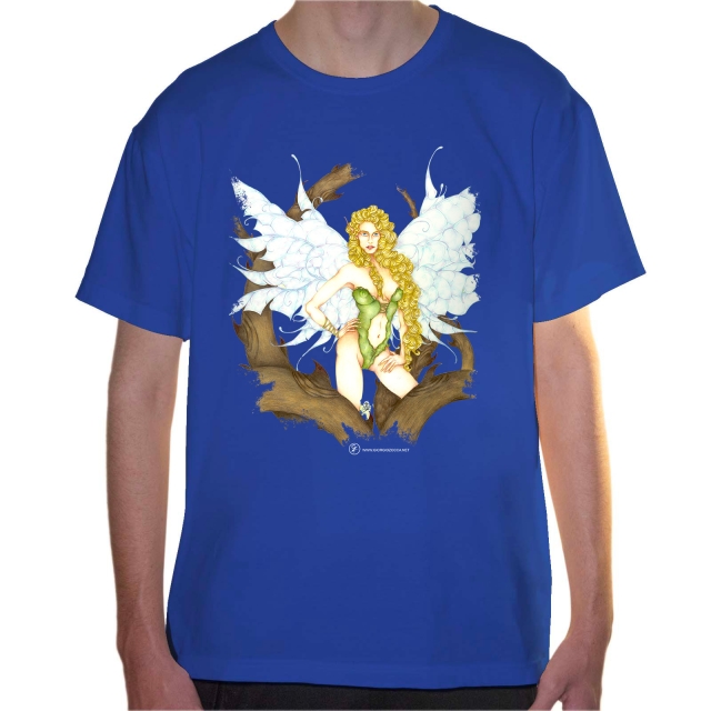 T-shirt uomo colore light-royal-blue rappresentante Dianthus di Giorgio Zocca.