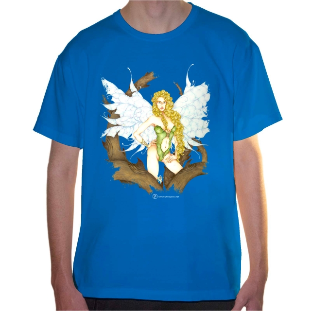 T-shirt uomo colore tropical-blue rappresentante Dianthus di Giorgio Zocca.