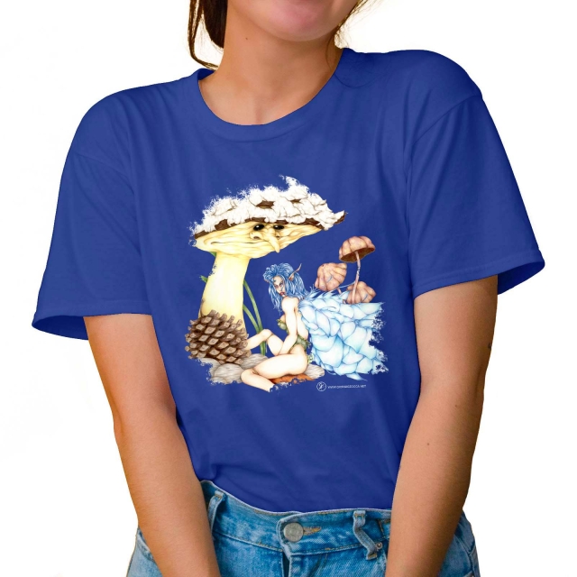 T-shirt donna colore light-royal-blue rappresentante Nepeta di Giorgio Zocca.