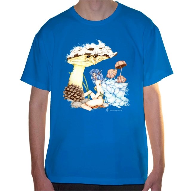 T-shirt uomo colore tropical-blue rappresentante Nepeta di Giorgio Zocca.