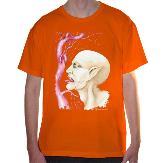T-shirt uomo colore orange rappresentante The Baron di Giorgio Zocca.