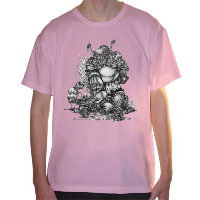 T-shirt uomo colore pale-pink rappresentante Lothar vs Werner di Giorgio Zocca.