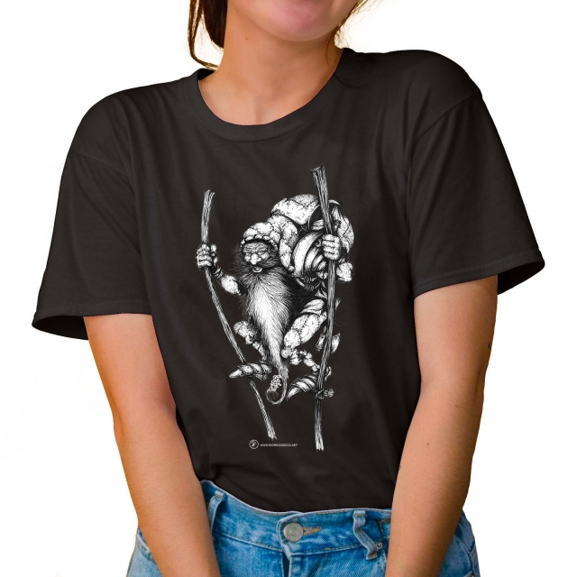 T-shirt donna colore dark-kakhi rappresentante Fante di quadri di Giorgio Zocca.
