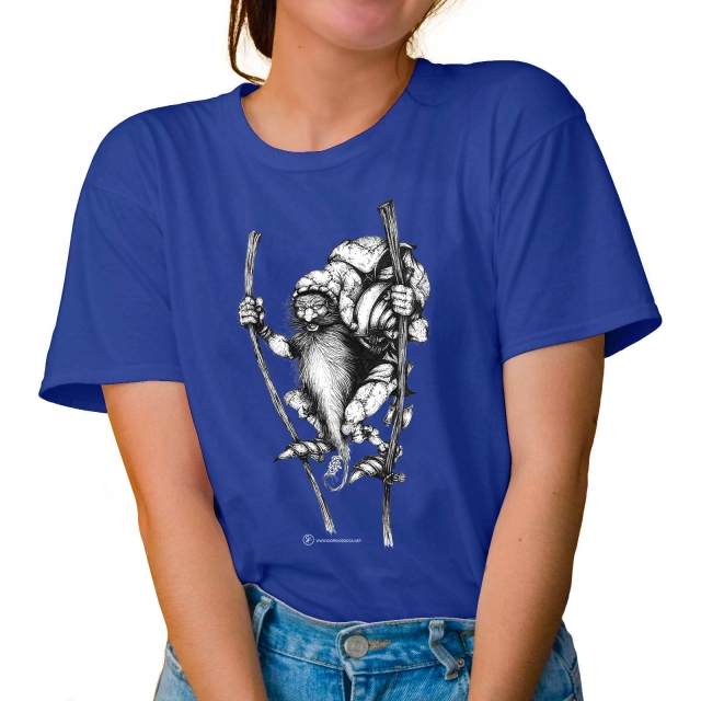 T-shirt donna colore light-royal-blue rappresentante Fante di quadri di Giorgio Zocca.