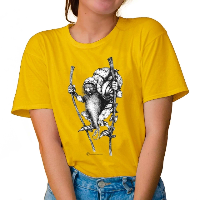 T-shirt donna colore yellow rappresentante Fante di quadri di Giorgio Zocca.