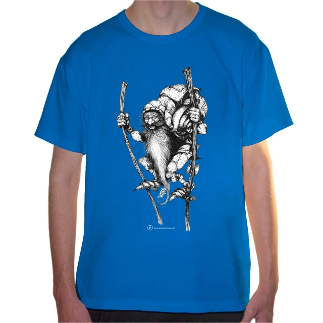 T-shirt uomo colore tropical-blue rappresentante Fante di quadri di Giorgio Zocca.