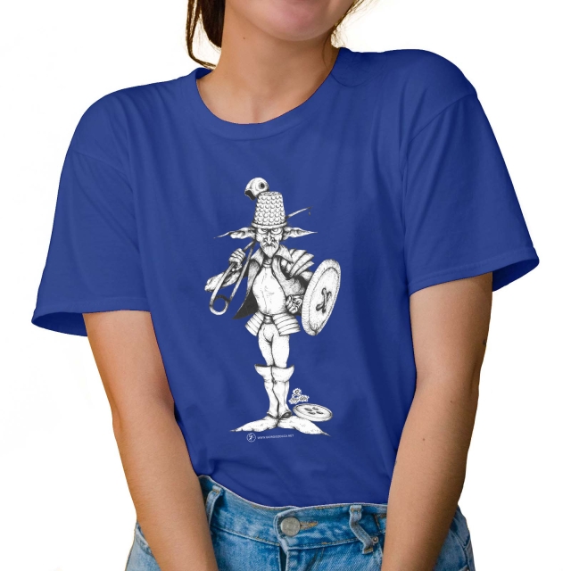 T-shirt donna colore light-royal-blue rappresentante Agaricus di Giorgio Zocca.