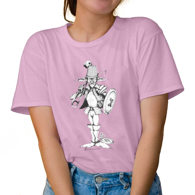 T-shirt donna colore pale-pink rappresentante Agaricus di Giorgio Zocca.