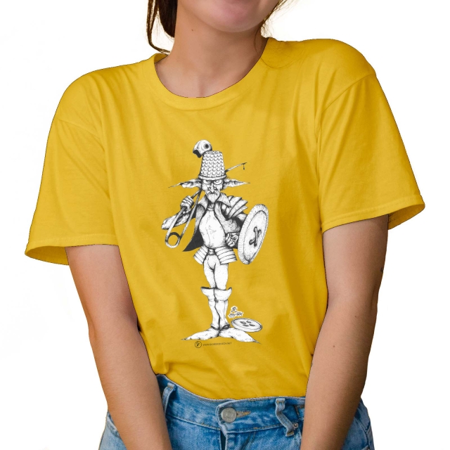 T-shirt donna colore yellow rappresentante Agaricus di Giorgio Zocca.