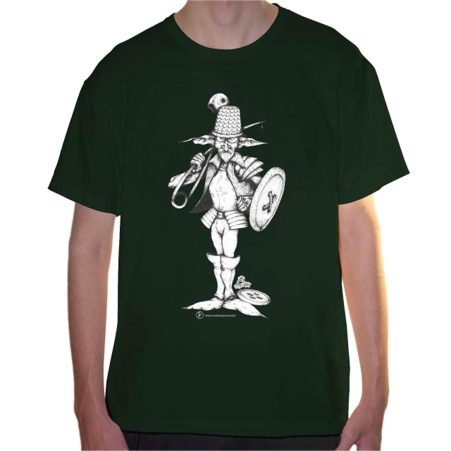 T-shirt uomo colore forest-green rappresentante Agaricus di Giorgio Zocca.