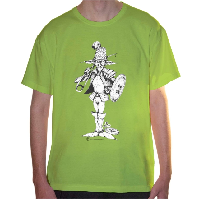 T-shirt uomo colore lime rappresentante Agaricus di Giorgio Zocca.