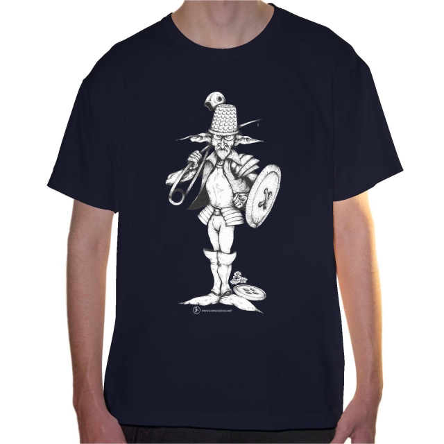 T-shirt uomo colore navy rappresentante Agaricus di Giorgio Zocca.