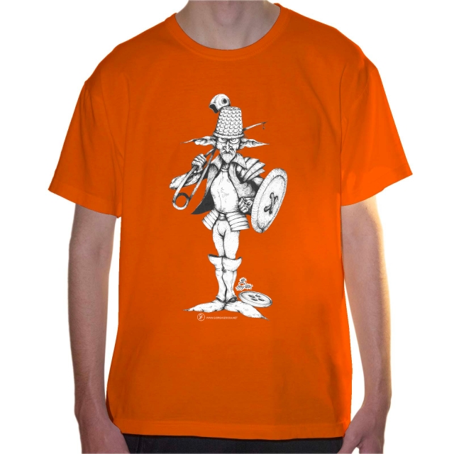 T-shirt uomo colore orange rappresentante Agaricus di Giorgio Zocca.