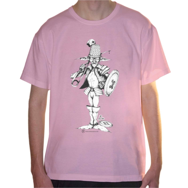 T-shirt uomo colore pale-pink rappresentante Agaricus di Giorgio Zocca.