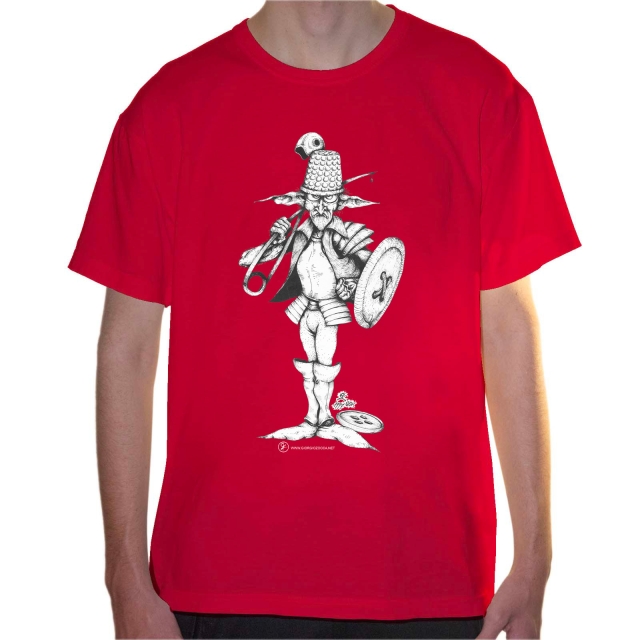 T-shirt uomo colore red rappresentante Agaricus di Giorgio Zocca.