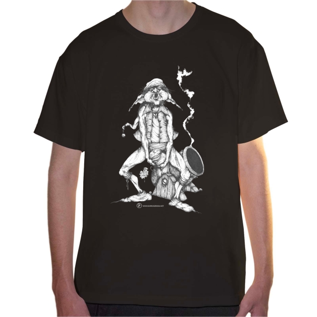 T-shirt uomo colore dark-kakhi rappresentante Tyromyces di Giorgio Zocca.