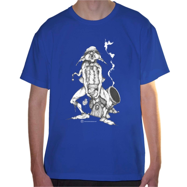 T-shirt uomo colore light-royal-blue rappresentante Tyromyces di Giorgio Zocca.