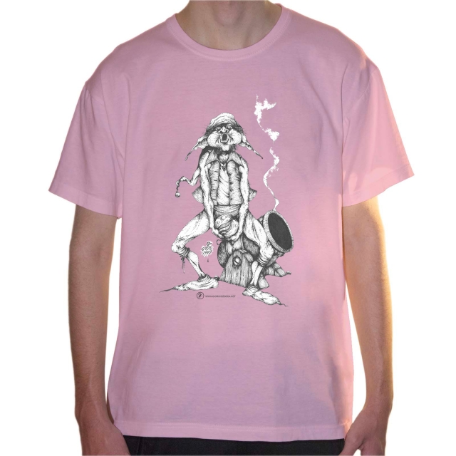 T-shirt uomo colore pale-pink rappresentante Tyromyces di Giorgio Zocca.
