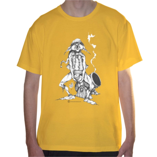 T-shirt uomo colore yellow rappresentante Tyromyces di Giorgio Zocca.