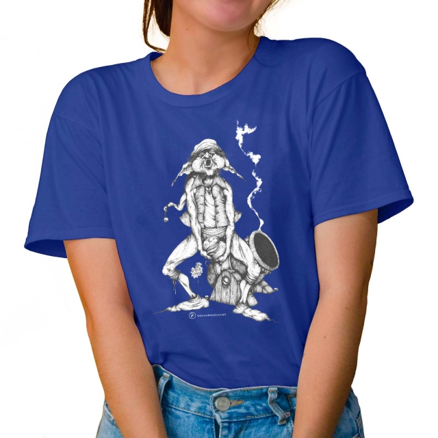 T-shirt donna colore light-royal-blue rappresentante Tyromyces di Giorgio Zocca.