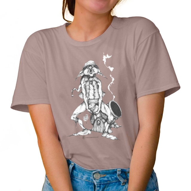 T-shirt donna colore light-sand rappresentante Tyromyces di Giorgio Zocca.