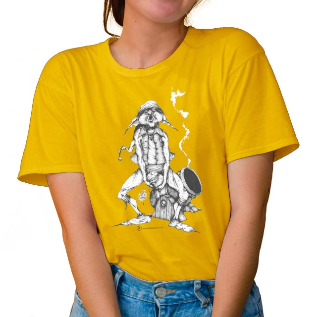 T-shirt donna colore yellow rappresentante Tyromyces di Giorgio Zocca.